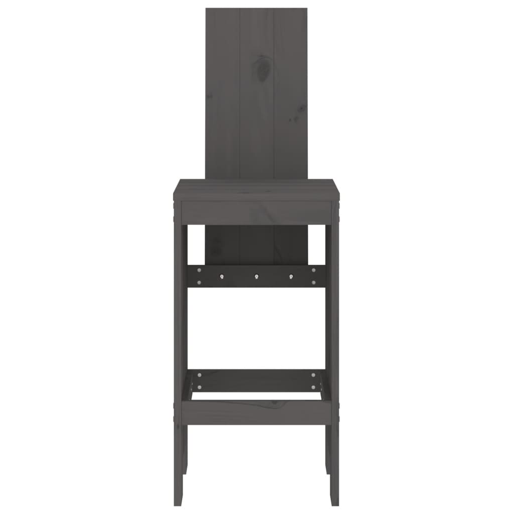 Barkrukken 2 st 40x42x120 cm massief grenenhout grijs is nu te koop bij PeponiXL, paradijselijk wonen!