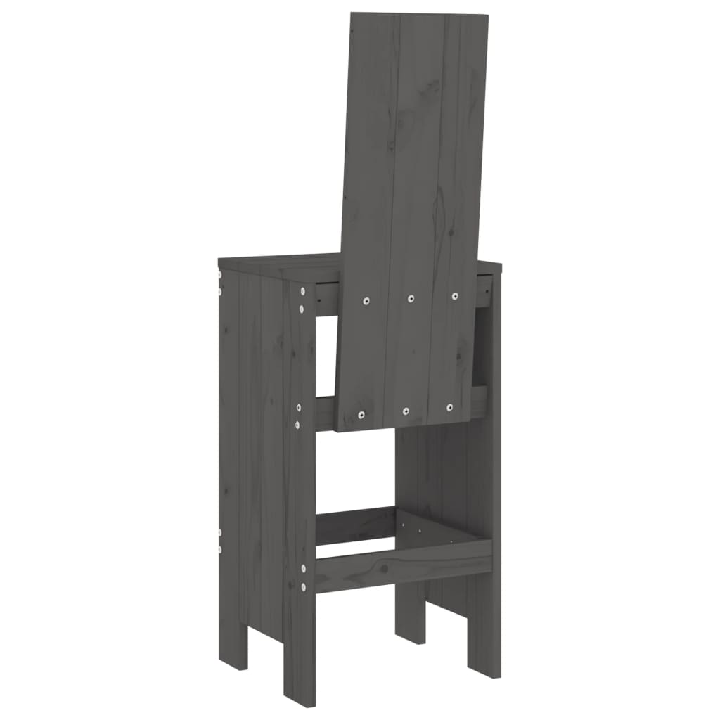 Barkrukken 2 st 40x42x120 cm massief grenenhout grijs is nu te koop bij PeponiXL, paradijselijk wonen!
