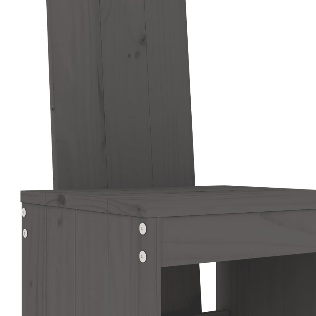 Barkrukken 2 st 40x42x120 cm massief grenenhout grijs is nu te koop bij PeponiXL, paradijselijk wonen!