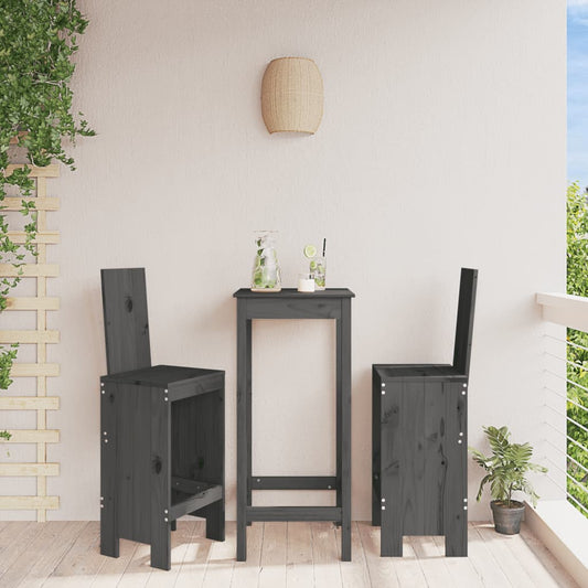 Barkrukken 2 st 40x42x120 cm massief grenenhout grijs is nu te koop bij PeponiXL, paradijselijk wonen!