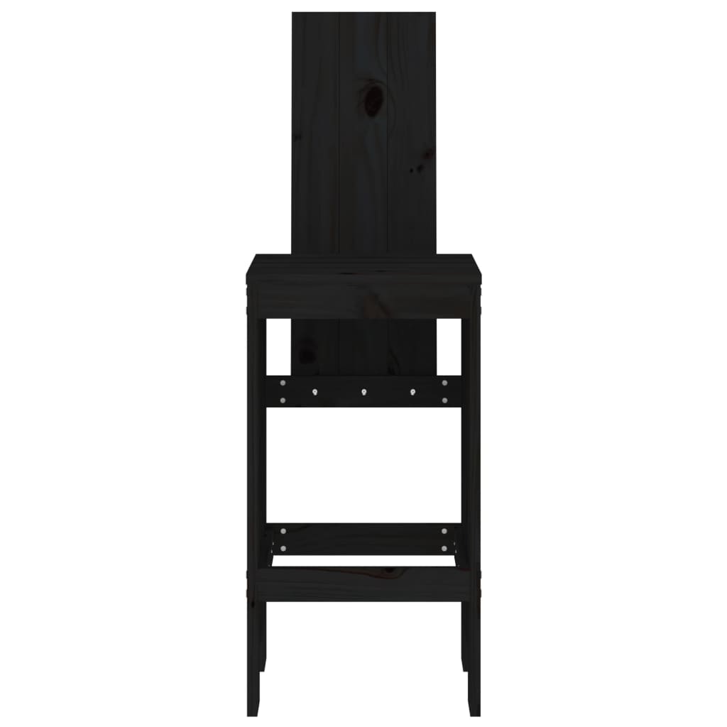 Barkrukken 2 st 40x42x120 cm massief grenenhout zwart is nu te koop bij PeponiXL, paradijselijk wonen!