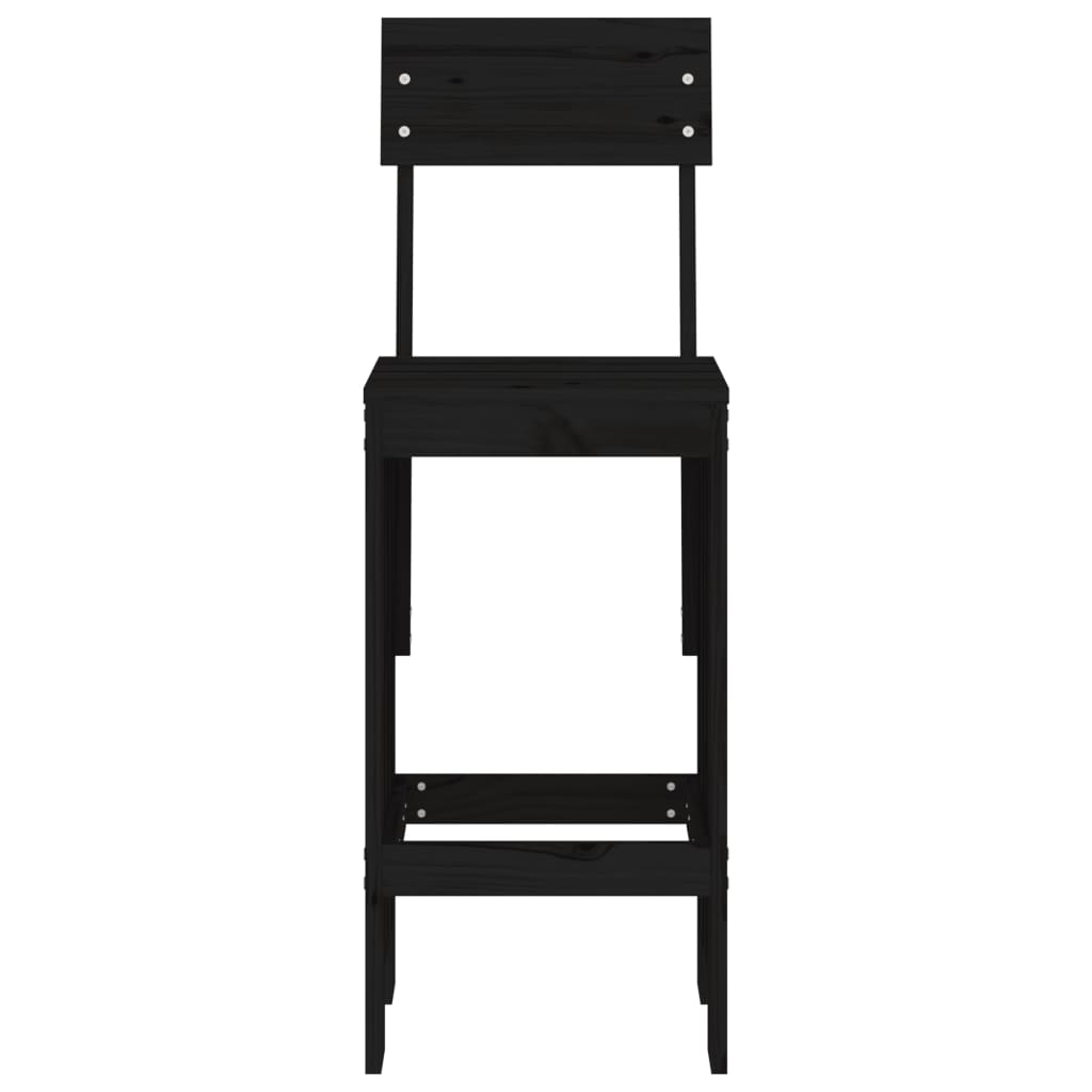 Barkrukken 2 st 40x48,5x115,5 cm massief grenenhout zwart is nu te koop bij PeponiXL, paradijselijk wonen!