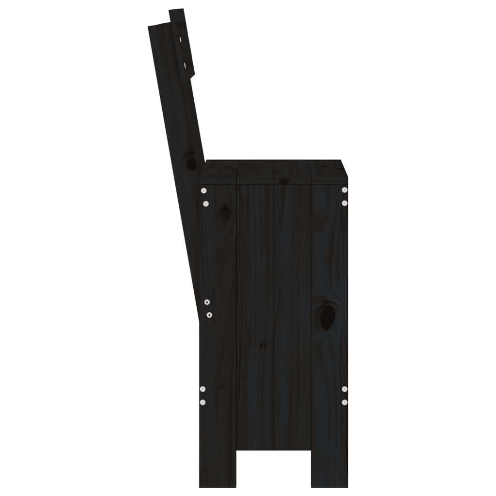Barkrukken 2 st 40x48,5x115,5 cm massief grenenhout zwart is nu te koop bij PeponiXL, paradijselijk wonen!