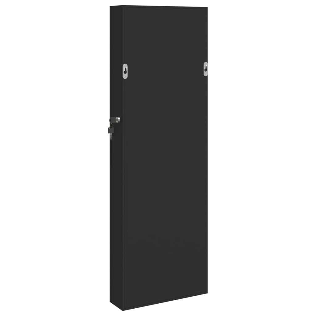Sieradenkast met spiegel wandgemonteerd 30x8,5x90 cm zwart is nu te koop bij PeponiXL, paradijselijk wonen!