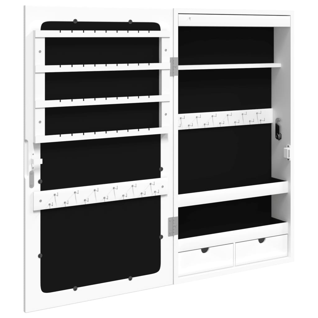 Sieradenkast met spiegel en LED wandgemonteerd wit is nu te koop bij PeponiXL, paradijselijk wonen!