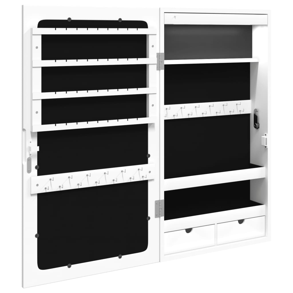 Sieradenkast met spiegel en LED wandgemonteerd wit is nu te koop bij PeponiXL, paradijselijk wonen!
