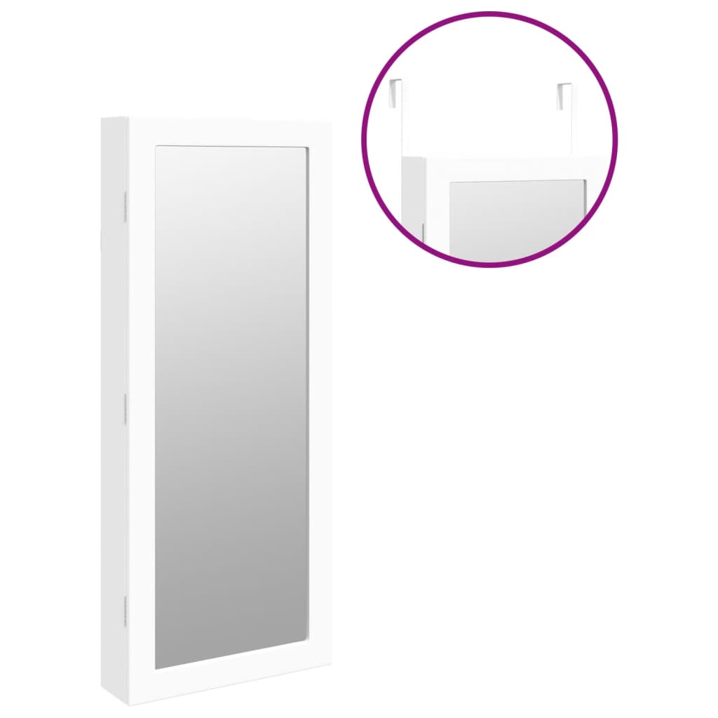 Sieradenkast met spiegel en LED wandgemonteerd wit is nu te koop bij PeponiXL, paradijselijk wonen!