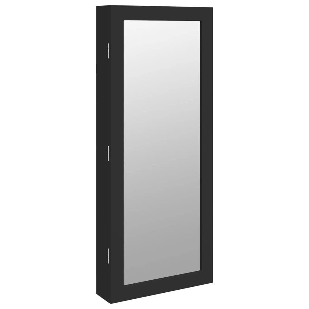 Sieradenkast met spiegel en LED wandgemonteerd zwart is nu te koop bij PeponiXL, paradijselijk wonen!