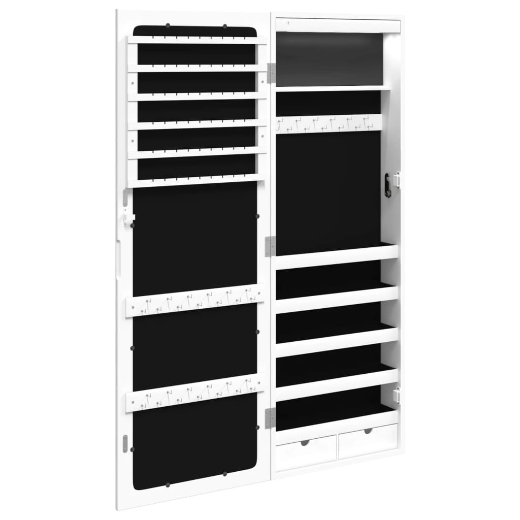 Sieradenkast met spiegel en LED wandgemonteerd wit is nu te koop bij PeponiXL, paradijselijk wonen!