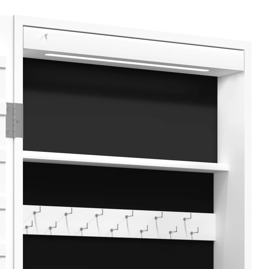 Sieradenkast met spiegel en LED wandgemonteerd wit is nu te koop bij PeponiXL, paradijselijk wonen!