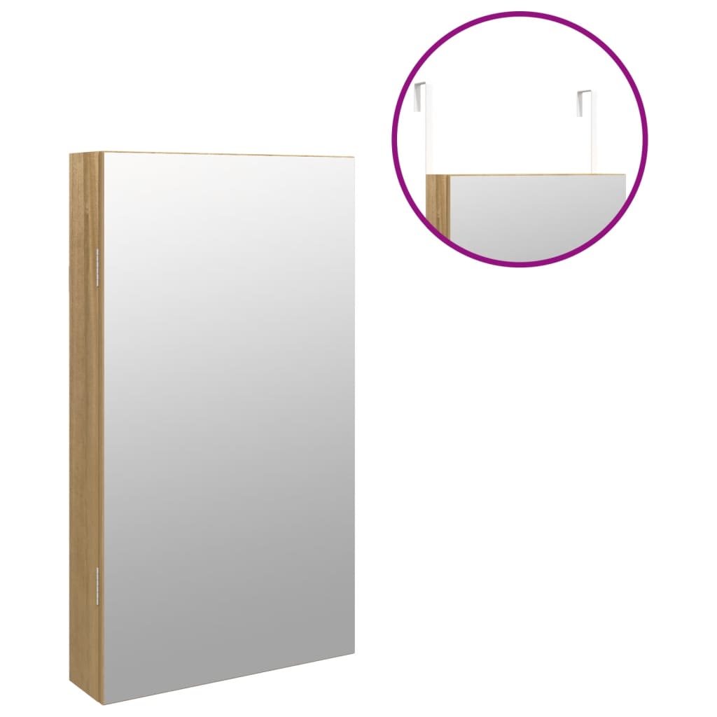 Sieradenkast met spiegel en LED wandgemonteerd is nu te koop bij PeponiXL, paradijselijk wonen!