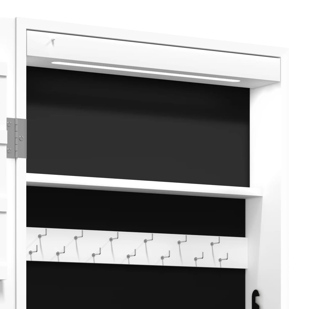 Sieradenkast met spiegel en LED wandgemonteerd wit is nu te koop bij PeponiXL, paradijselijk wonen!