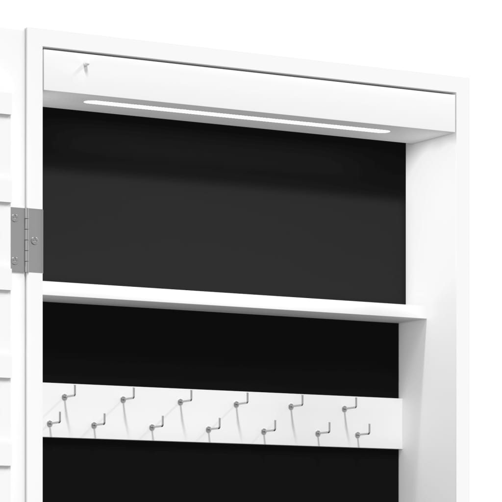 Sieradenkast met spiegel en LED wandgemonteerd wit is nu te koop bij PeponiXL, paradijselijk wonen!