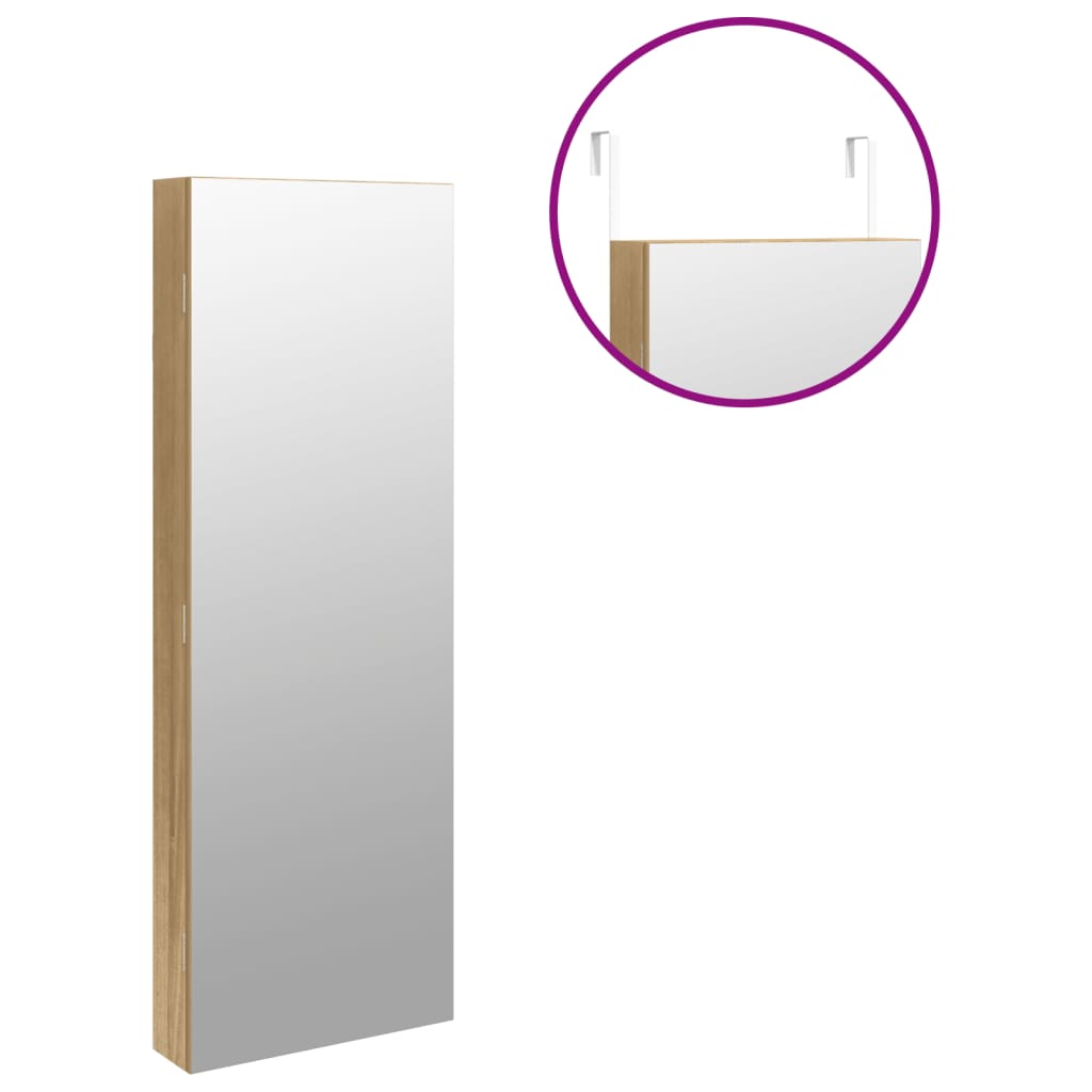 Sieradenkast met spiegel en LED wandgemonteerd is nu te koop bij PeponiXL, paradijselijk wonen!