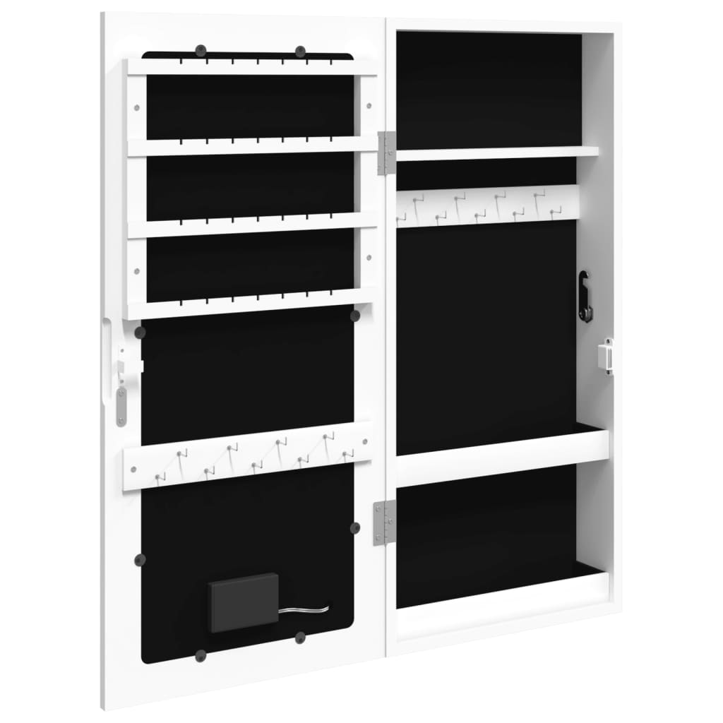 Sieradenkast met spiegel en LED wandgemonteerd wit is nu te koop bij PeponiXL, paradijselijk wonen!