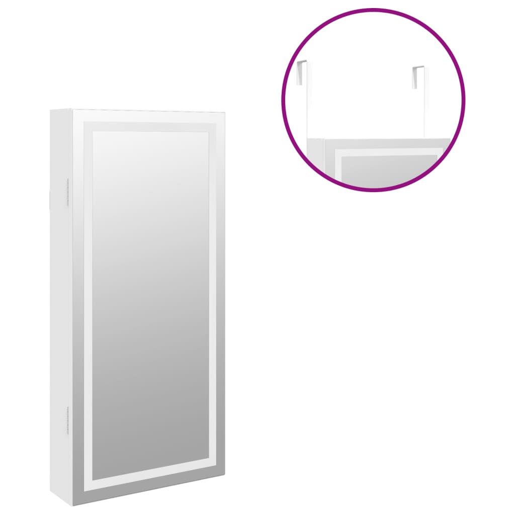 Sieradenkast met spiegel en LED wandgemonteerd wit is nu te koop bij PeponiXL, paradijselijk wonen!