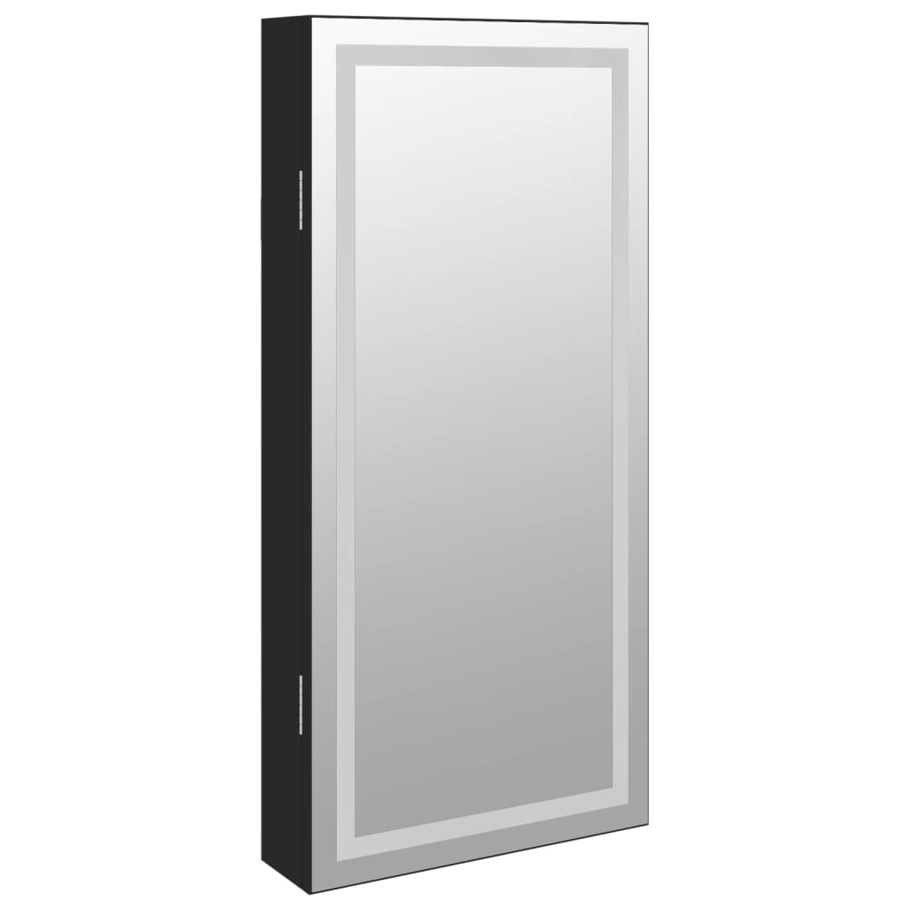 Sieradenkast met spiegel en LED wandgemonteerd zwart is nu te koop bij PeponiXL, paradijselijk wonen!
