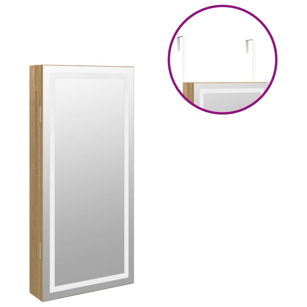 Sieradenkast met spiegel en LED wandgemonteerd is nu te koop bij PeponiXL, paradijselijk wonen!
