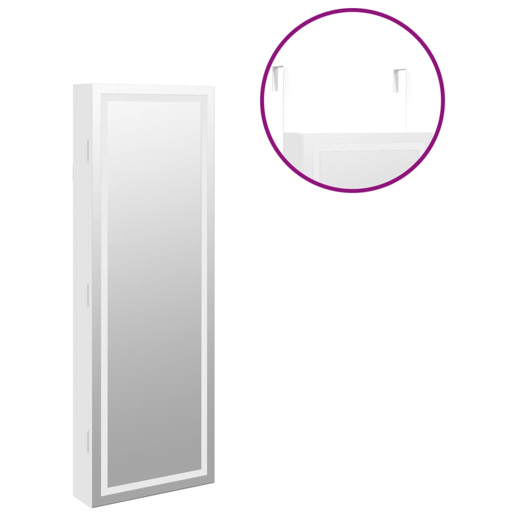 Sieradenkast met spiegel en LED wandgemonteerd wit is nu te koop bij PeponiXL, paradijselijk wonen!