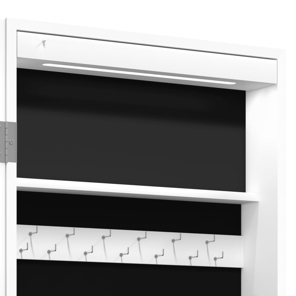 Sieradenkast met spiegel met LED-verlichting vrijstaand wit is nu te koop bij PeponiXL, paradijselijk wonen!