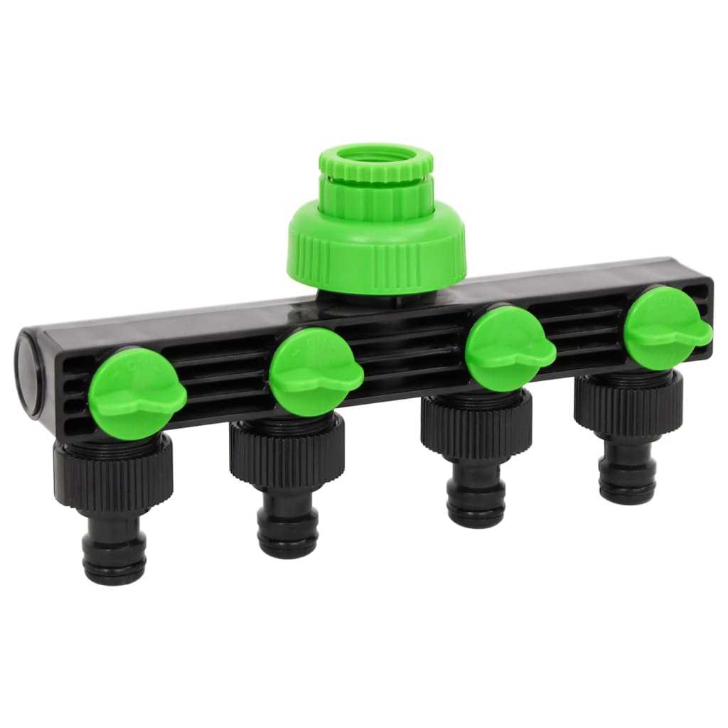 Kraanadapter 4-wegs 19,5x6x11 cm ABS & PP groen en zwart is nu te koop bij PeponiXL, paradijselijk wonen!