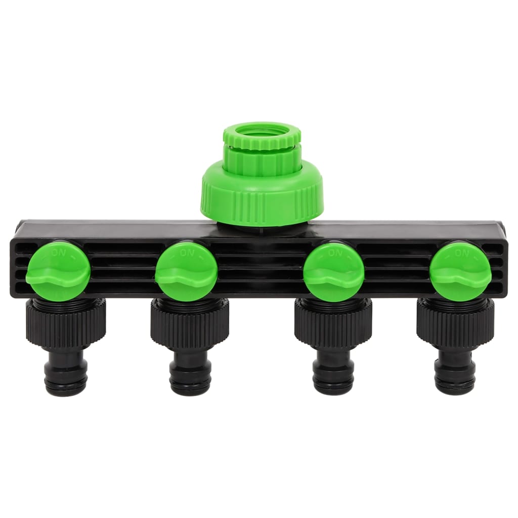 Kraanadapter 4-wegs 19,5x6x11 cm ABS & PP groen en zwart is nu te koop bij PeponiXL, paradijselijk wonen!
