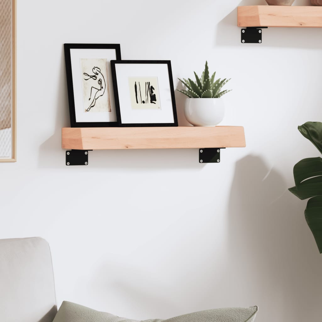 Wandschap 40x10x6 cm onbehandeld massief eikenhout is nu te koop bij PeponiXL, paradijselijk wonen!