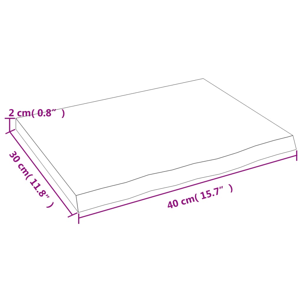 Wandschap 40x30x2 cm onbehandeld massief eikenhout is nu te koop bij PeponiXL, paradijselijk wonen!