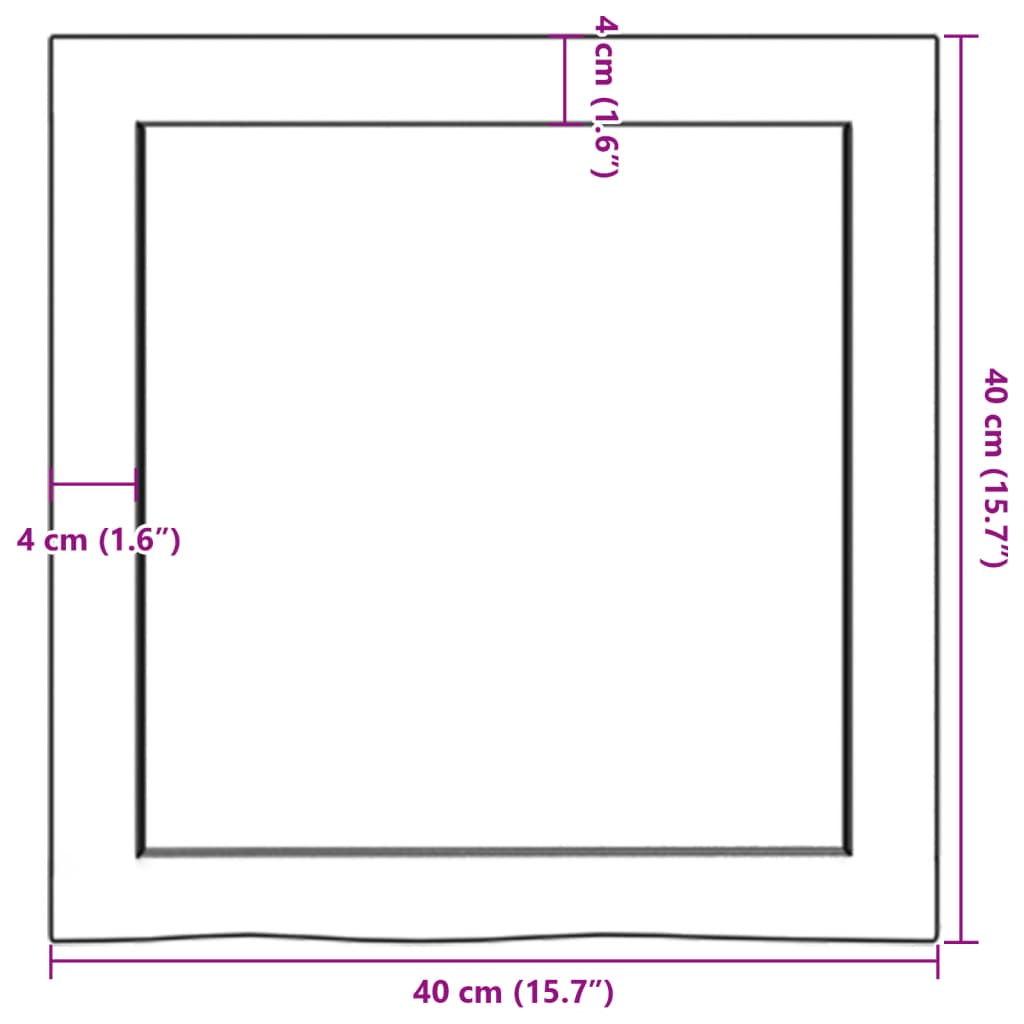 Wandschap 40x40x(2-4) cm onbehandeld massief eikenhout is nu te koop bij PeponiXL, paradijselijk wonen!