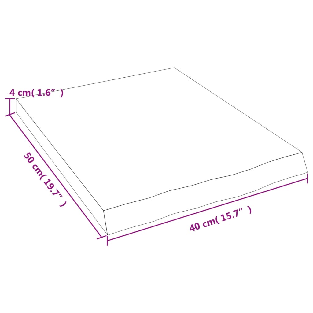 Wandschap 40x50x(2-4) cm onbehandeld massief eikenhout is nu te koop bij PeponiXL, paradijselijk wonen!