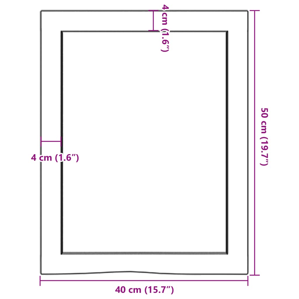 Wandschap 40x50x(2-4) cm onbehandeld massief eikenhout is nu te koop bij PeponiXL, paradijselijk wonen!