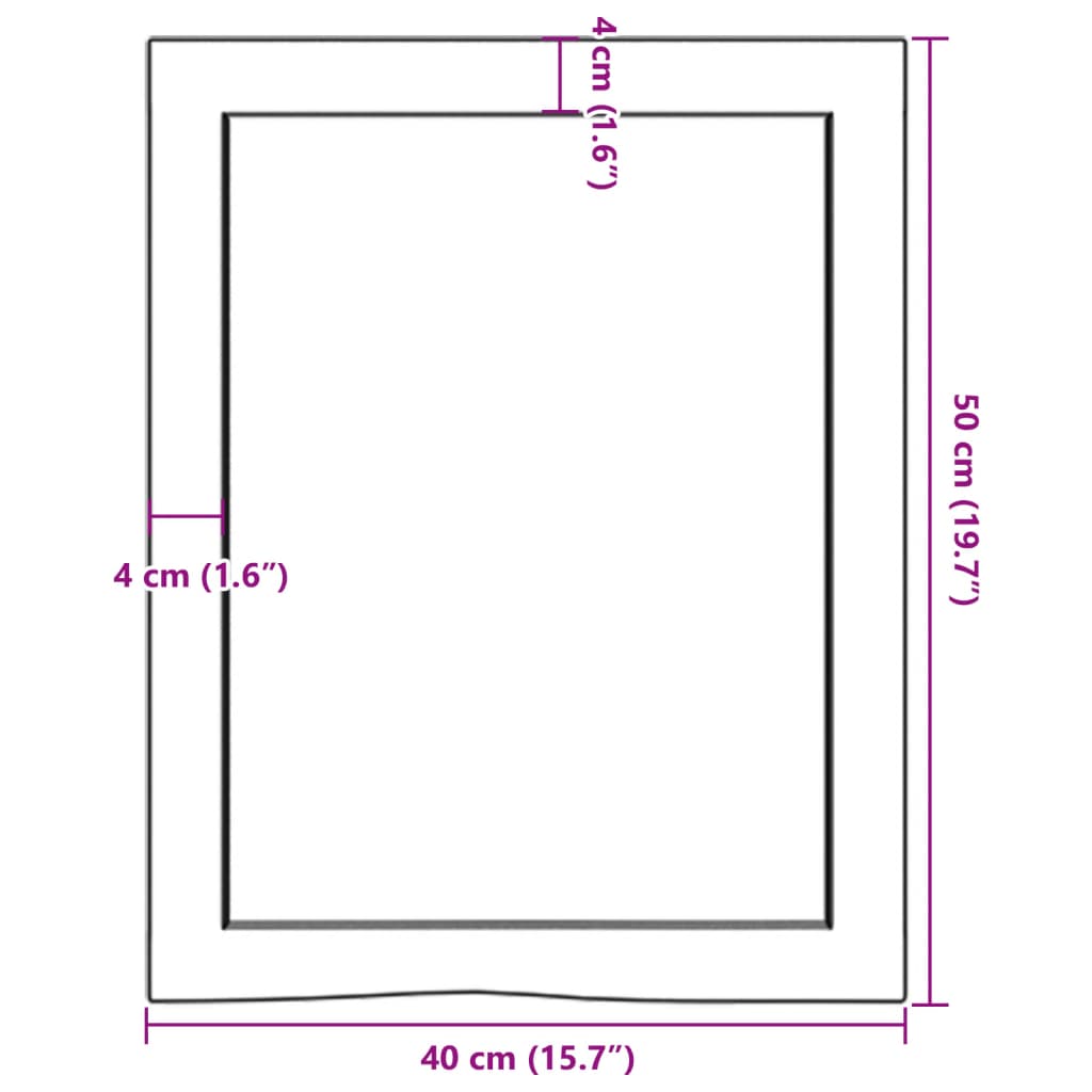 Wandschap 40x50x(2-6) cm onbehandeld massief eikenhout is nu te koop bij PeponiXL, paradijselijk wonen!