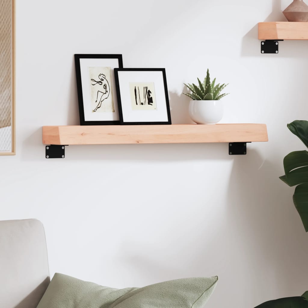 Wandschap 60x10x6 cm onbehandeld massief eikenhout is nu te koop bij PeponiXL, paradijselijk wonen!