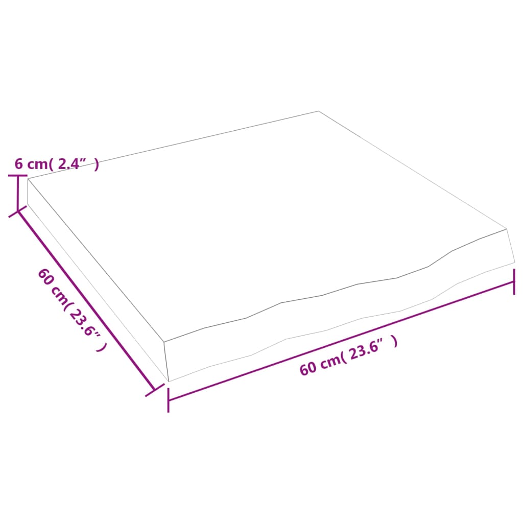Wandschap 60x60x(2-6) cm onbehandeld massief eikenhout is nu te koop bij PeponiXL, paradijselijk wonen!