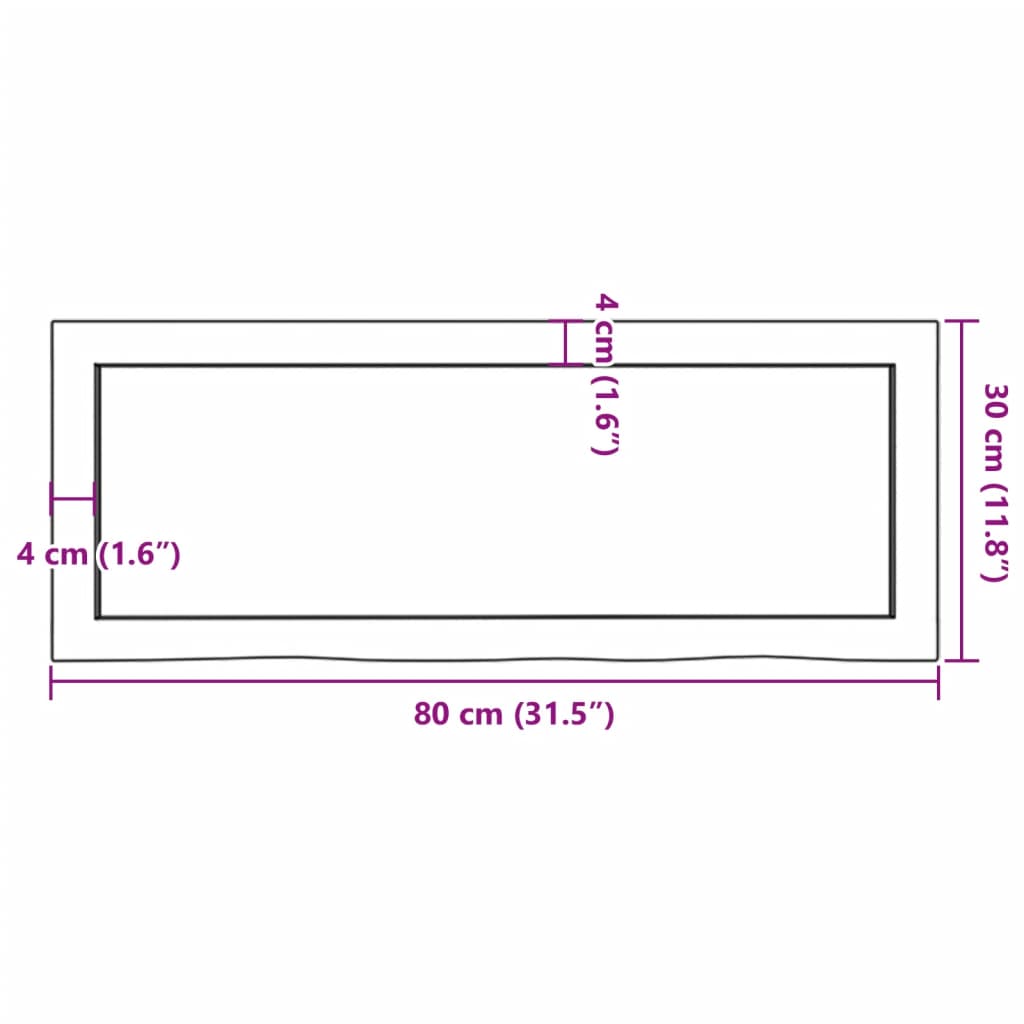 Wandschap 80x30x(2-6) cm onbehandeld massief eikenhout is nu te koop bij PeponiXL, paradijselijk wonen!
