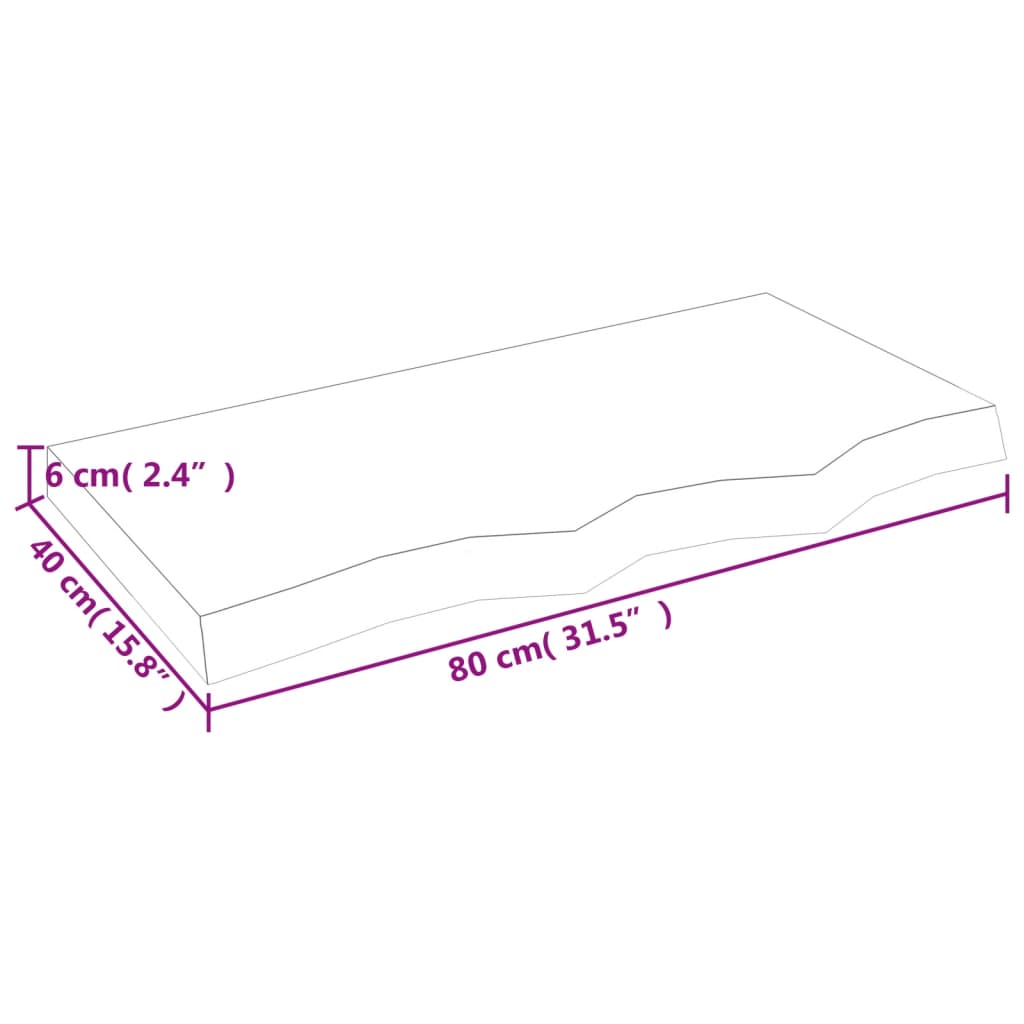 Wandschap 80x40x(2-6) cm onbehandeld massief eikenhout is nu te koop bij PeponiXL, paradijselijk wonen!