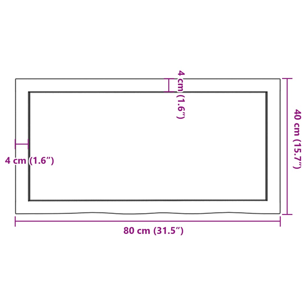 Wandschap 80x40x(2-6) cm onbehandeld massief eikenhout is nu te koop bij PeponiXL, paradijselijk wonen!