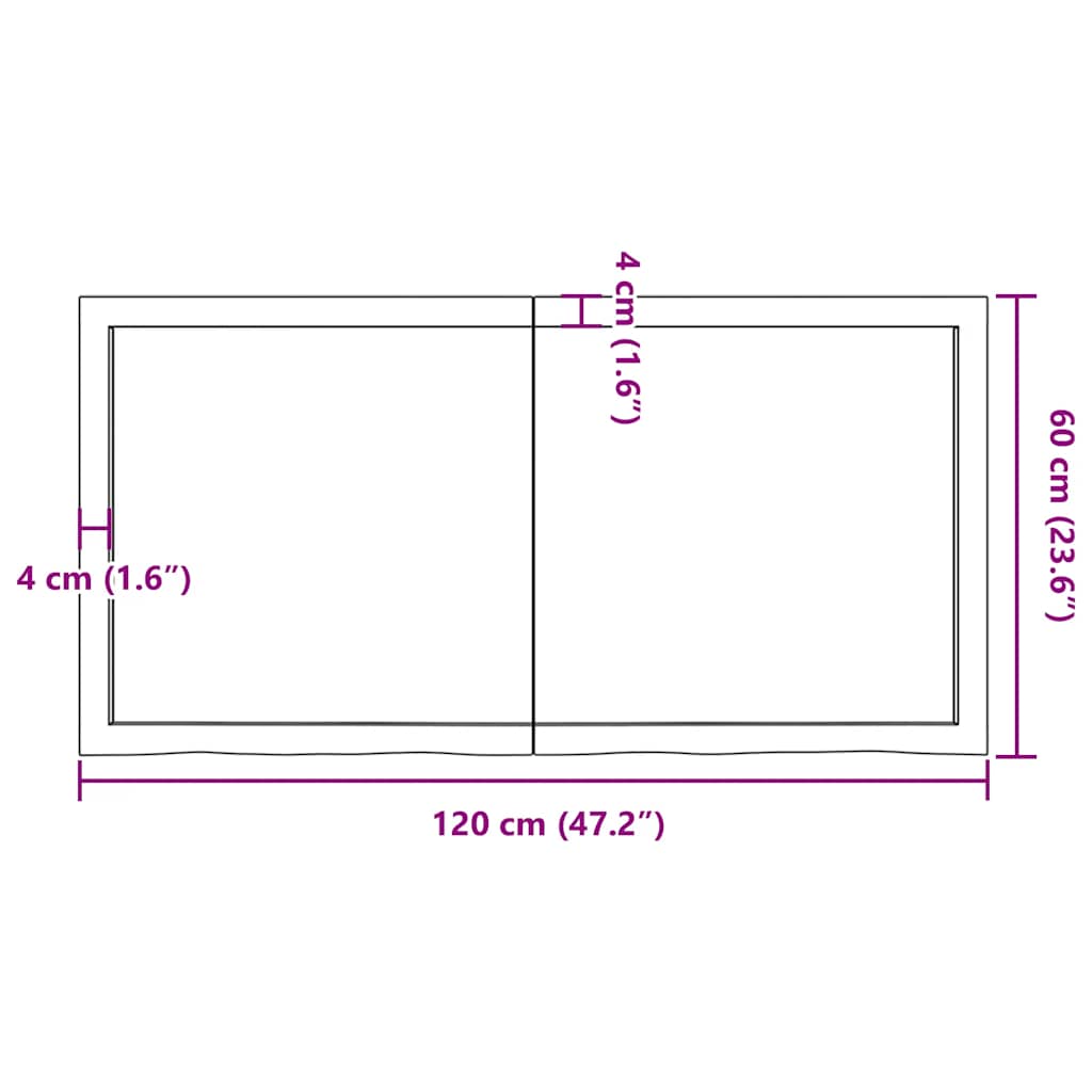 Wandschap 120x60x(2-6) cm onbehandeld massief eikenhout is nu te koop bij PeponiXL, paradijselijk wonen!