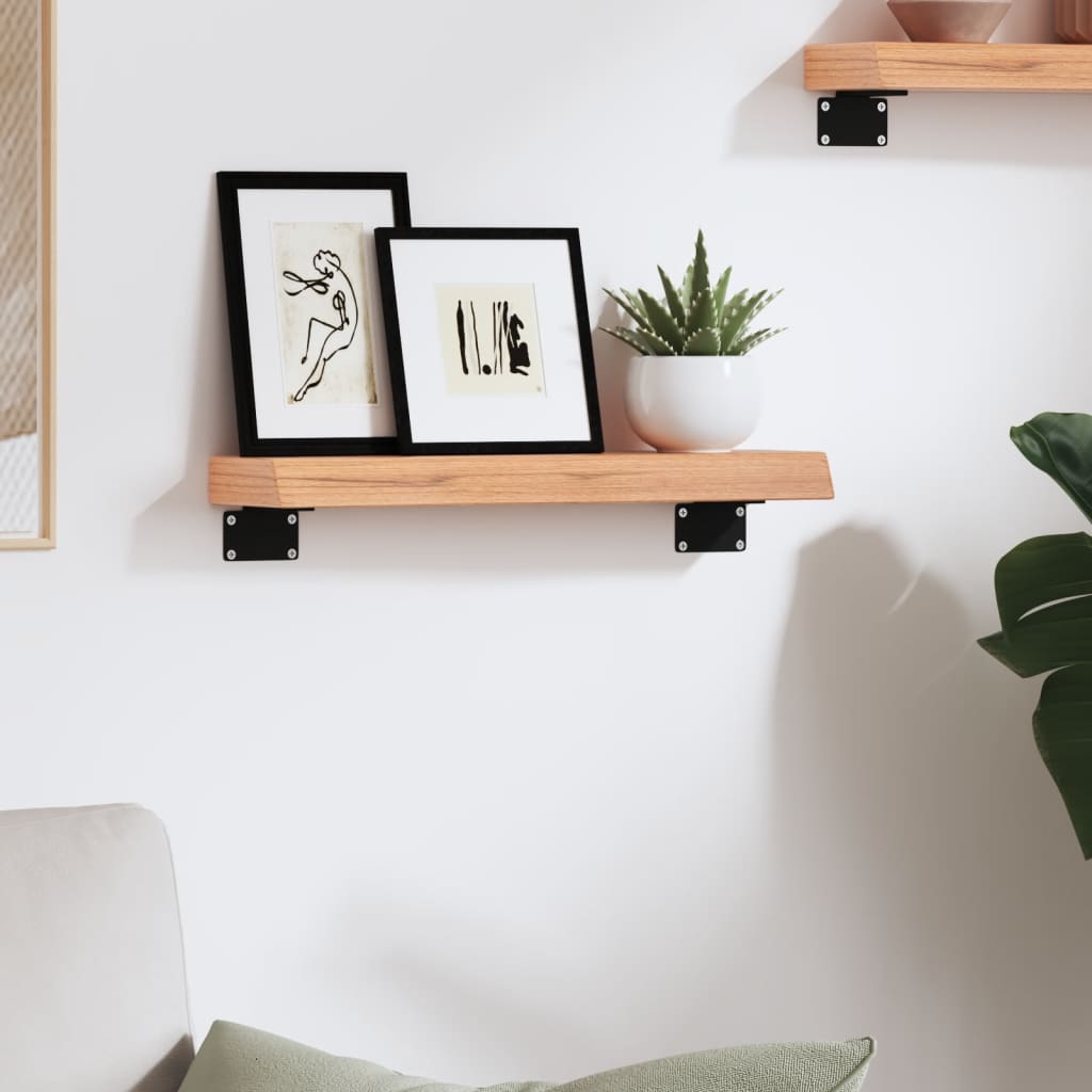 Wandschap 40x10x4 cm behandeld massief eikenhout lichtbruin is nu te koop bij PeponiXL, paradijselijk wonen!