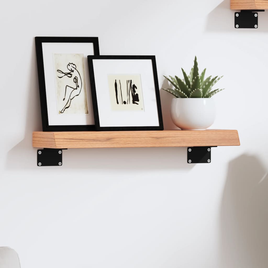 Wandschap 40x10x4 cm behandeld massief eikenhout lichtbruin is nu te koop bij PeponiXL, paradijselijk wonen!