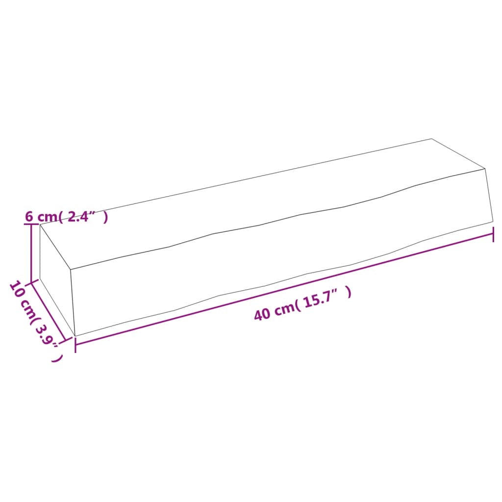 Wandschap 40x10x6 cm behandeld massief eikenhout lichtbruin is nu te koop bij PeponiXL, paradijselijk wonen!