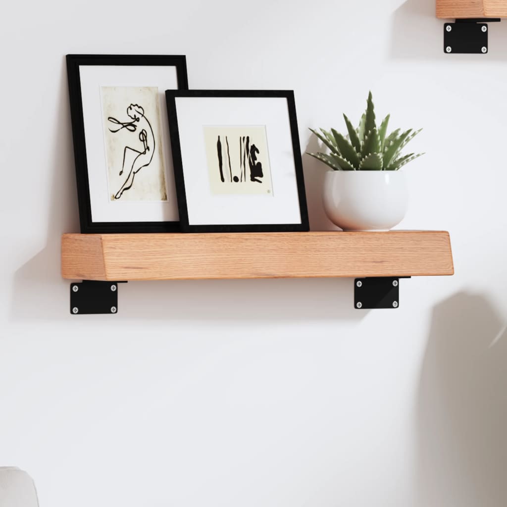 Wandschap 40x10x6 cm behandeld massief eikenhout lichtbruin is nu te koop bij PeponiXL, paradijselijk wonen!