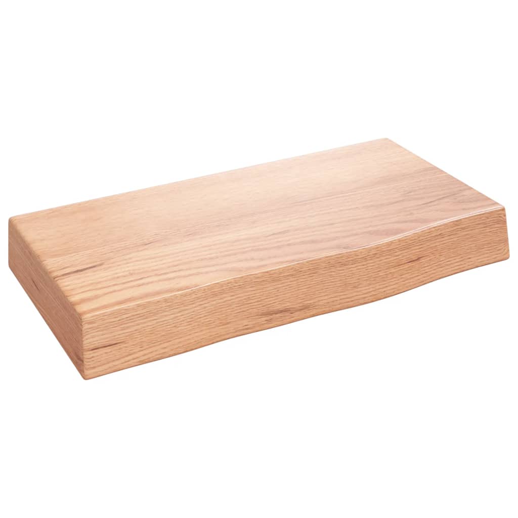 Wandschap 40x20x6 cm behandeld massief eikenhout lichtbruin is nu te koop bij PeponiXL, paradijselijk wonen!