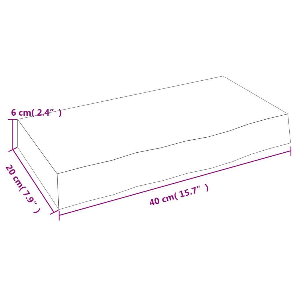 Wandschap 40x20x6 cm behandeld massief eikenhout lichtbruin is nu te koop bij PeponiXL, paradijselijk wonen!