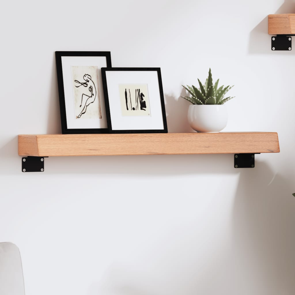 Wandschap 60x10x6 cm behandeld massief eikenhout lichtbruin is nu te koop bij PeponiXL, paradijselijk wonen!