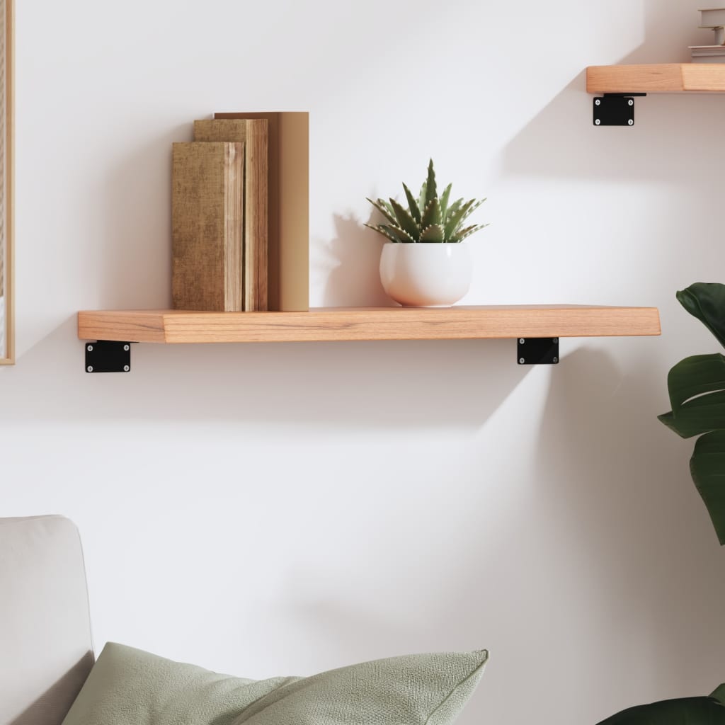 Wandschap 60x20x4 cm behandeld massief eikenhout lichtbruin is nu te koop bij PeponiXL, paradijselijk wonen!
