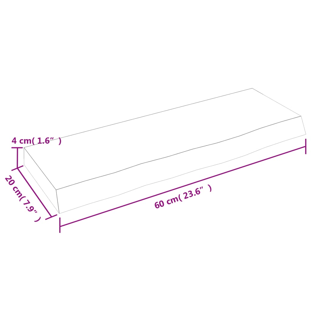 Wandschap 60x20x4 cm behandeld massief eikenhout lichtbruin is nu te koop bij PeponiXL, paradijselijk wonen!