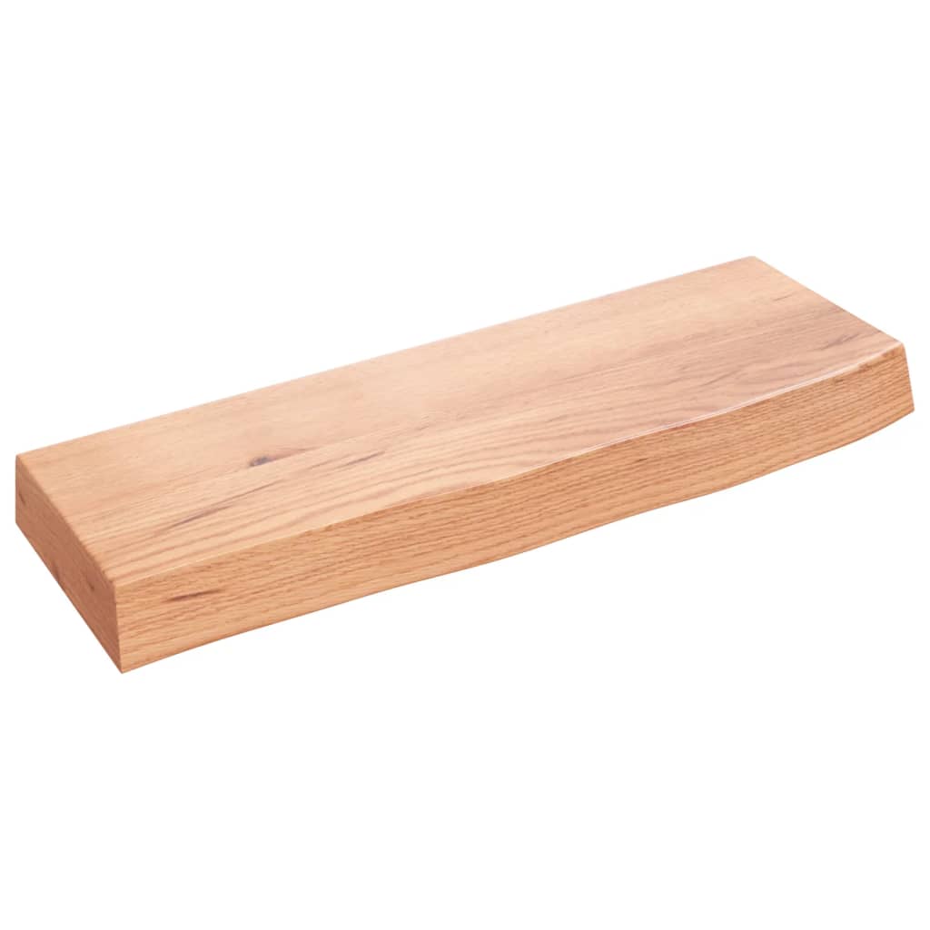 Wandschap 60x20x6 cm behandeld massief eikenhout lichtbruin is nu te koop bij PeponiXL, paradijselijk wonen!