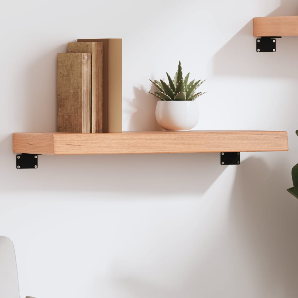 Wandschap 60x20x6 cm behandeld massief eikenhout lichtbruin is nu te koop bij PeponiXL, paradijselijk wonen!