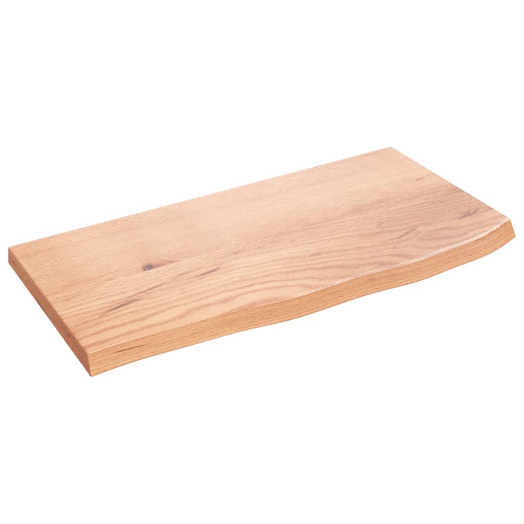 Wandschap 60x30x2 cm behandeld massief eikenhout lichtbruin is nu te koop bij PeponiXL, paradijselijk wonen!